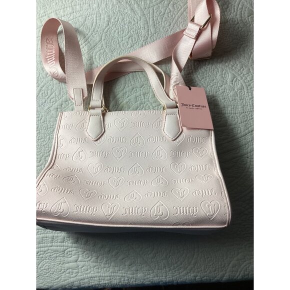 Juicy Couture Powder Blush Upgrade U Mini Tote Bag *Embossed Logo*Pink*Strap*NWT - Picture 4 of 10